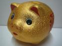 開運　金の豚　貯金箱