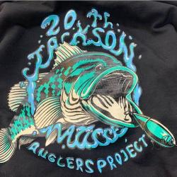 Jackson fish full zip hoodie (BLACK)